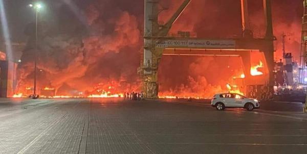 انفجار مهیب در در بندر جبل علی دبی